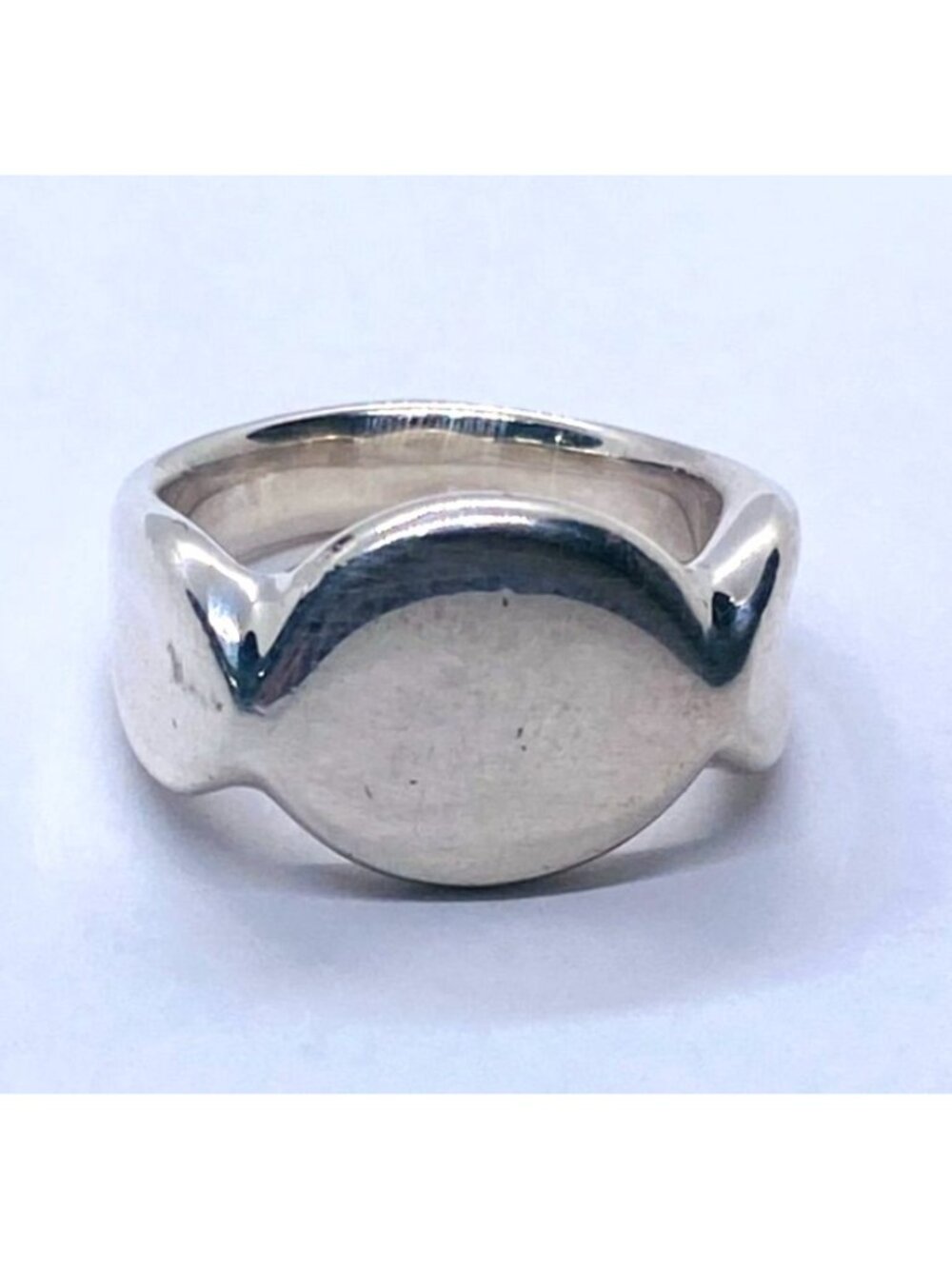 Tiffany & Co Silver Peretti Spain Signet Band Size 6.75 Retired - Picture 2 of 12